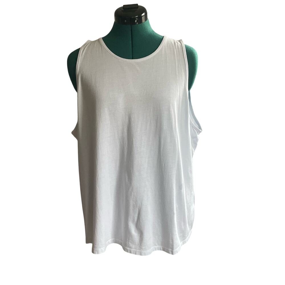Boden White Flowy Tank Top Minimalist Closet Staple Basic size 20/22 Neutral